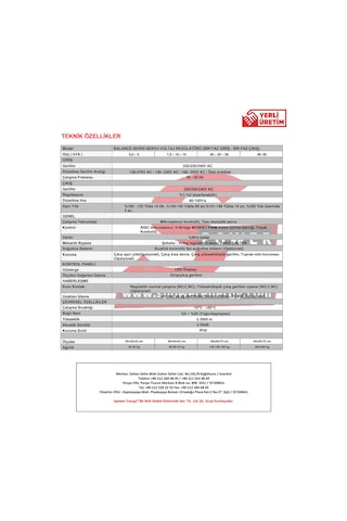 Spower Balance 1 Servo 10 Kva Monofaz 1f/1f Otomatik Voltaj Regülatörü
