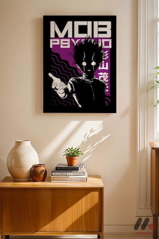 Mob Psycho Shigeo Poster, Çerçevesiz Yüksek Kalite Duvar Afişi - Anime Severlere Özel Hediye