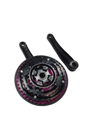Bisiklet Aynakol Sağ Sol Takım 3 Lü Dişli- 24/34/42t X 170mm Siyah Pembe Renk