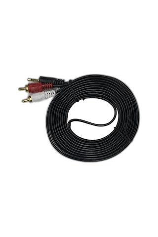 5 Metre 2 Rca To Aux Kablo - 3.5 Mm Stereo Jack Ses Aktarım Kablosu - Kırmızı Beyaz Tos Fiş
