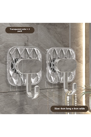 Springsun Şeffaf Süper Tutuculu Zımba Seti - 2 Adet Tek Kanca, Delme Yok Kurulum, Duvar/kapı Arka, Giyim/havlu/çamaşır Saklama, Dormitorio/mutfak Uygun Diğer