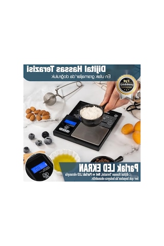 Hassas Dijital Cep Tartısı - 500g Kapasite, 0.01g Hassasiyet Açık Beyaz