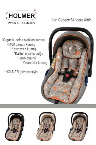 Holmer Organik Pamuk Kumaş Puset Oto Koltuğu Minderi