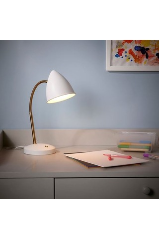 Ikea Isnålen Çalışma Lambası, Beyaz-pirinç Rengi, 37 Cm