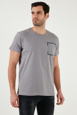 Buratti Bisiklet Yaka Pamuklu Slim Fit Erkek T Shirt 541Rework Açık Gri