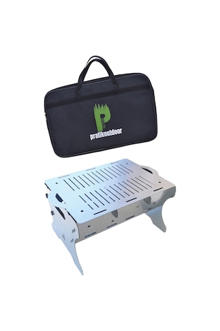 Katlanır Paslanmaz Mangal ve Ateş Çukuru 30x25cm - Çantalı