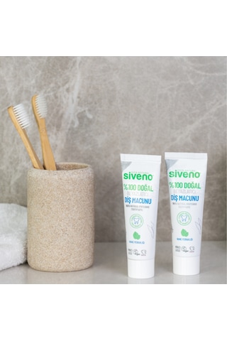 Siveno %100 Doğal Diş Macunu Beyazlatıcı Nane Ferahlığı Florürsüz 65 G