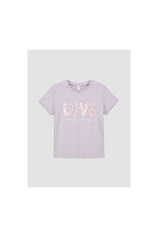 Lc Waikiki Alıta Cıty Farkıyla Lcw Kids Lila Oval Yaka Baskılı Kız Çocuk Tişört 2'li Lila - 931022054 Lila