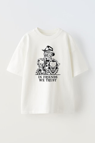 Thewert Unisex In Frıends We Trust Tasarım Baskılı Pamuk Beyaz Oversize T-shirt
