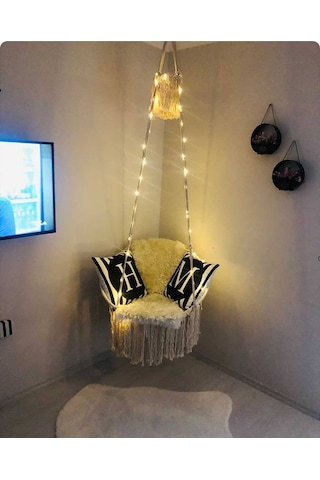 Aytekno16 Aslanbutik Pamuk İp Makrome Özel Örgü Salıncak Hamak