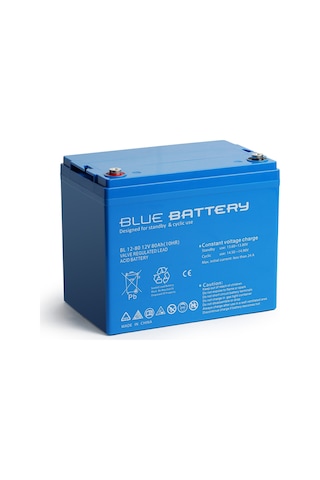 Blue Battery 12 V 80 Amper Bakımsız Kuru Akü Ups Aküsü