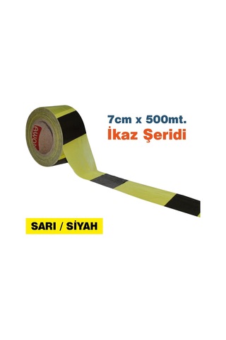 500 Metre Çok Amaçlı Emniyet Şeridi Kırmızı Siyah X 10 Adet