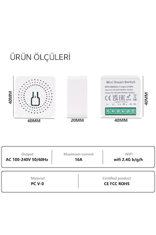Tuya Destekli Wifi Akıllı İkili Anahtar