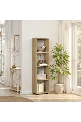 Cubic Kitaplık Florida Meşe 36x140,5x30 Cm Kahverengi