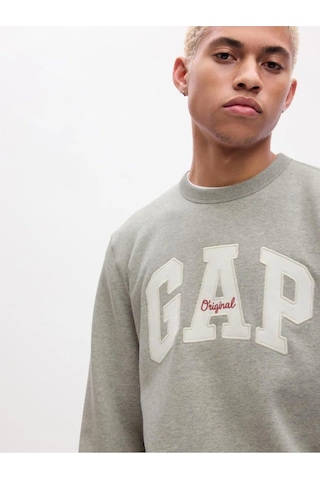 Gap Logo Bisiklet Yaka Sweatshirt-12711 Gri