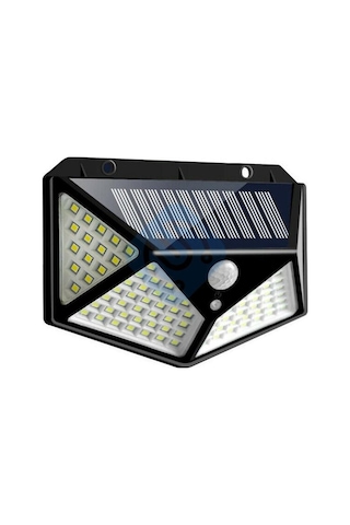 Sge Teknoloji Siyah Solar Güneş Enerjili Hareket Sensörlü 4 Taraflı Bahçe Aydınlatma Lambası