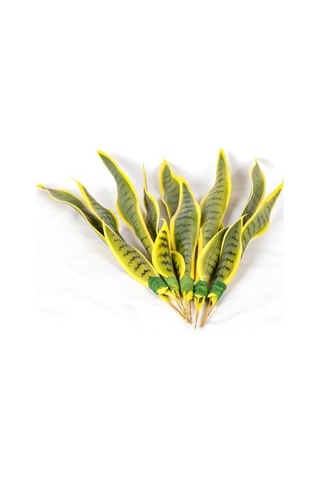 Yapay Bitki Paşa Kılıcı Gerçek Dokulu 15 Yaprak Sarı-yeşil 53 Cm.