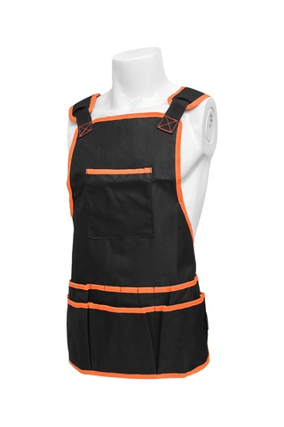 Yifomall Çift Katlı Oxford Kumaş Bahçe Aleti Apronu, Ayarlanabilir Bel Ve Askı, Çok Cepli, Dayanıklı İş Ve Ev Çalışmaları İçin Turuncu-siyah