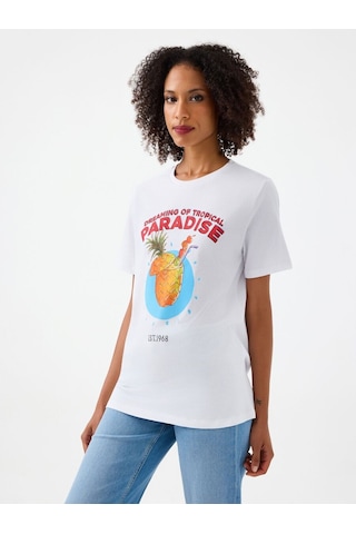 LOFT Regular Fit Kadın Tshirt K.kol Lf2039012 Q1.v1 Beyaz