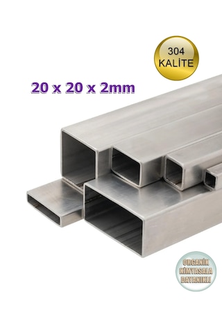 Paslanmaz Çelik Profil 304 Kalite 20x20x2mm Satine Yüzeyli