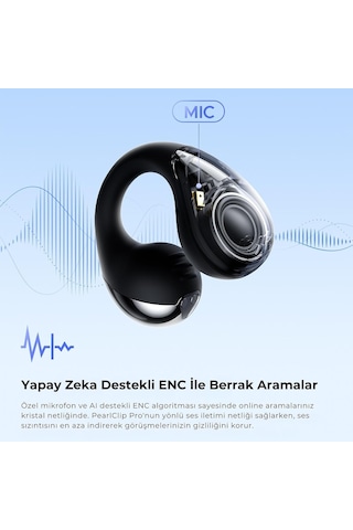 Pearlclip Pro Hi-res Ldac Enc Ows Kablosuz Bluetooth 6.0 Kulaklık Siyah