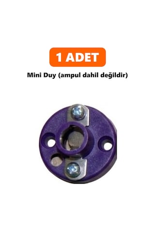 Mini Duy - Vidalı Terminalli Renkli Lamba Duyu, E10 Ampul Uyumlu,