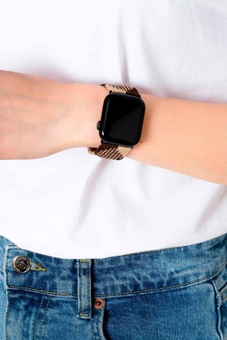 Hippi Matchless Siyah Örgü Apple Uyumlu Watch Kordonu 42-44-45-49 Mm