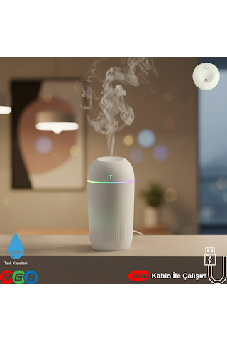 420ml Rgb Işıklı Mini Sessiz Usb Hava Nemlendirici & Aroma Difüzör