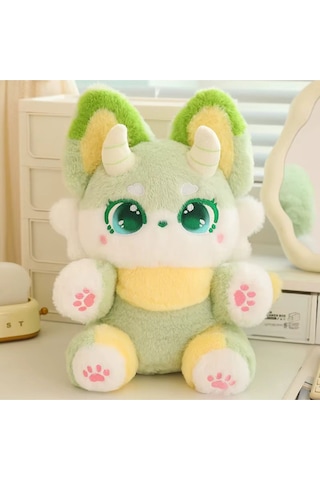 Yeşil Ejder Peluş Oyuncak Uyku Arkadaşı 35cm Yeni Stil Anime Bebek Ejderha Oyuncak Serisi