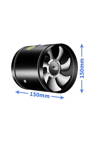 Düşük Gürültülü Yuvarlak Inline Güçlendirme Kanal Fanı, Mutfaklar, Banyolar, Restoranlar, Süpermarketler İçin Egzoz Havalandırma Fanı Siyah