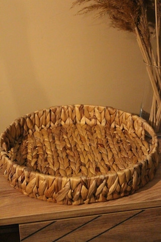 Hasır Su Sümbülü Yuvarlak Tepsi Geniş Organizer Düzenleyici Diğer