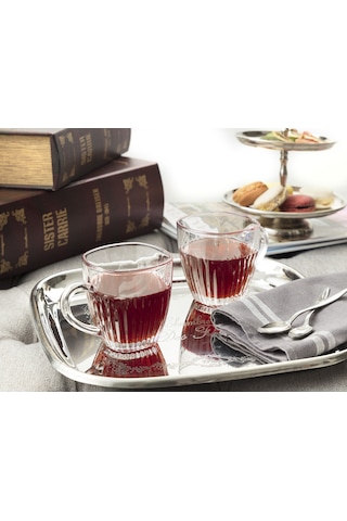 Madame Coco Cavalier 4'Lü Çay Fincanı 200 ML Şeffaf