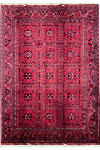 El Dokuma Afgan Biljik 100% Yün Kök Boya Elsanat Eserı Bordo