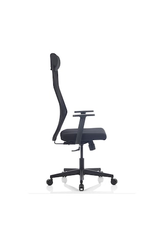 Bürosit Rima 9 Başlıklı Sabit Kolçak Çalışma Koltuğu Kumaş Siyah