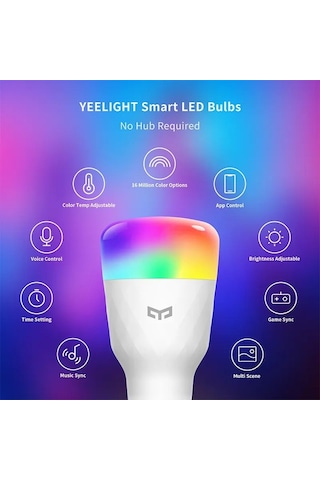 Xiaomi Yeelight 1s Renkli Akıllı Rgbw Led Ampul 8.5w E27 Yldp13yl