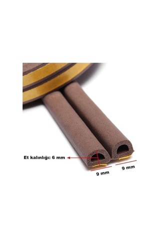 Bondit 2'li Kauçuk Kapı Ve Pencere İzolasyon Bandı/fitili Çiftli 100x2 200 Metre Kahve Renk
