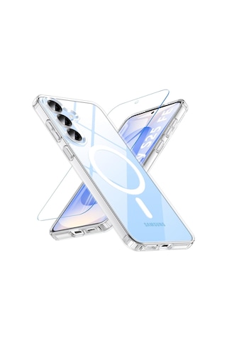 Samsung Galaxy S25 Fe 5g Uyumlu Nano Esnek Ekran Koruyucu + Magsafe Kılıf Silikon Kapak Set Şeffaf