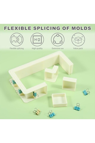 Gildedwill Silikon Kalıp Yapımı İçin Ayarlanabilir Kalıp Muhafazası, Kendin Yap Reçine Kalıpları, Mum Kalıpları, Sabun Kalıpları Yapımı İçin Muhafaza Çerçevesi