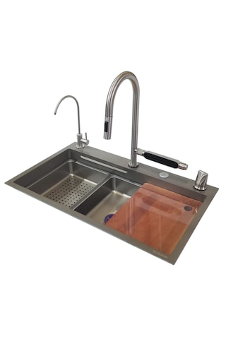Akıllı Eviye Ve Spiralli Batarya Seti Ss304 75x45x22cm T.410