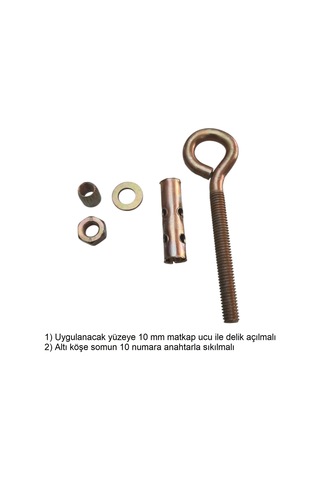 Çelik Dübel Gömlekli Kapalı Ağız Kanca M6 Dübel