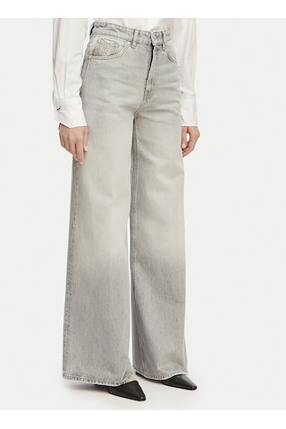 Hugo Gri Kadın Logo Baskılı Denim Pantolon 50557053 Açık Gri