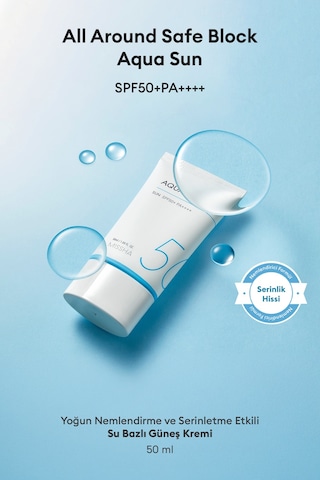 Missha Su Bazlı Nemlendirici Güneş Koruyucu Jel All Around Safe Block Aqua Sun Gel Spf50+/PA++++ 50 ML