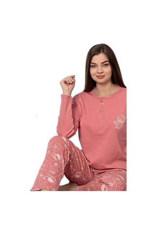 Mina Collection Kadın Pijama Takımı Uzun Kollu Yumuşak Dokulu E Narcc