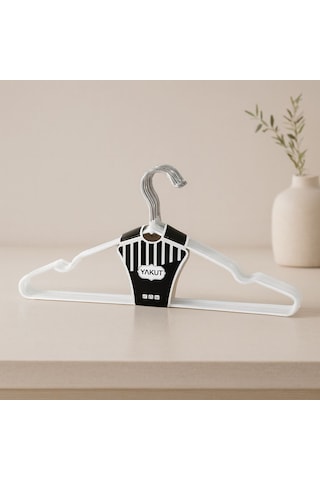 Metal Silikon Kaplı Elbise Askısı 10'lu Beyaz 40x50 Cm