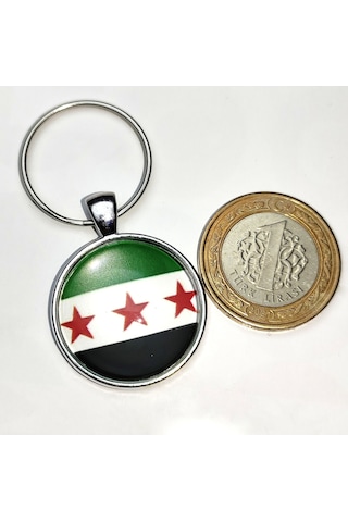 Tamgacrafts Suriye Syria Bayrağı Metal Anahtarlık Ülke Temalı Hediyelik Çok Renkli