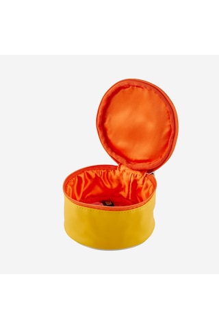 Sarı Suni Deri Ton Balık Makyaj Çantası 10x6 Cm