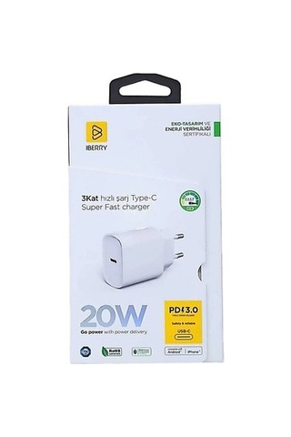 İberry 20 W / Pd3.0 Usb-c Port Fast Charger Şarj Adaptörü