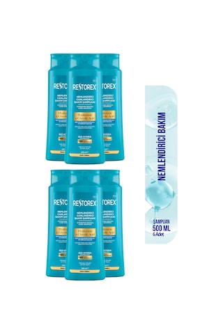 Hydra Nemlendirici Canlandırıcı Bakım Şampuanı 6x500 Ml - Hyaluronik Asit, Glikoik Asit Kuru