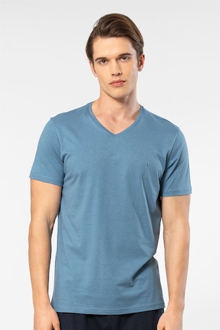 Cacharel Erkek V Yaka T-shirt 2170/indigo Beyaz