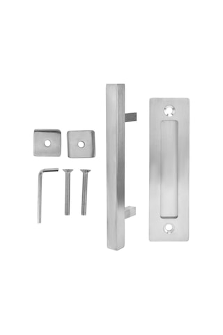 Çift Taraflı Ahır Kapı Kolu Fırçalı Paslanmaz Garaj Dolap Kolu Huiliang